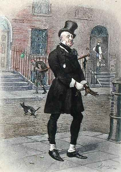 Mr Micawber, from 'David Copperfield', 1884 Oil Painting - Frederick Barnard