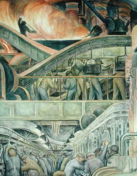 Detroit Industry-5, 1933 Oil Painting - Diego Rivera