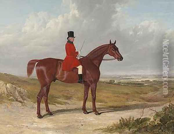 Portrait of Mr. Daniel Haigh, Master of the Old Surrey Hunt Oil Painting - John Frederick Herring Snr