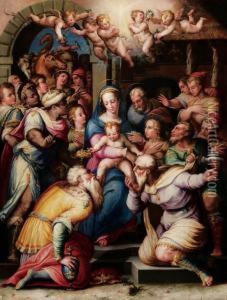 Adorazione Dei Magi Oil Painting - Giorgio Vasari
