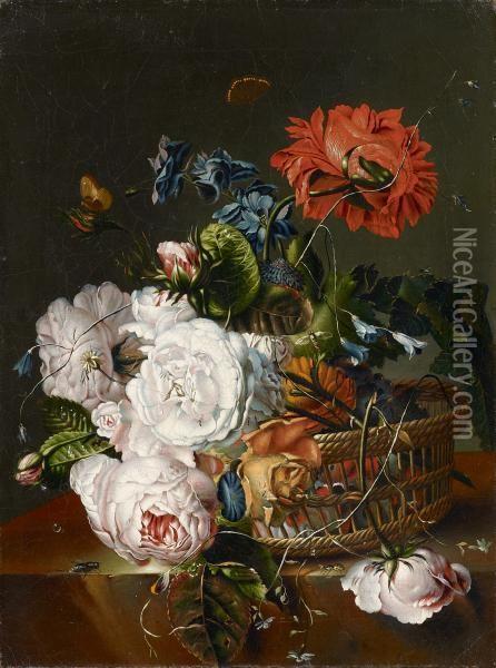 Floral Still Lifes Oil Painting - Joseph Fischer