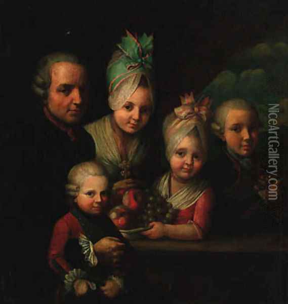 A family portrait group Oil Painting - Dominique (Guillaume Dominique Jacques) Doncre