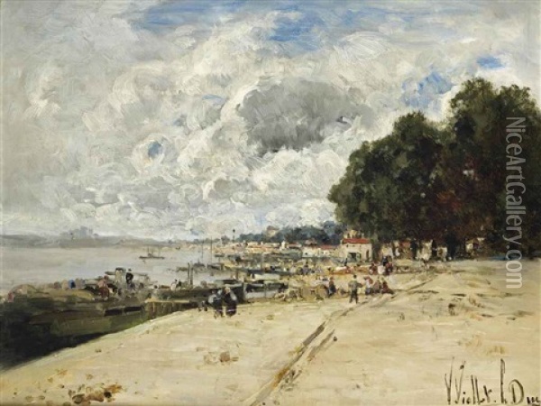 Le Quai De Bercy, Paris Oil Painting - Victor Viollet-Le-Duc