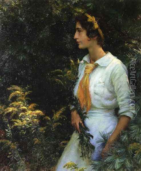 Goldenrod Oil Painting - Charles Curran
