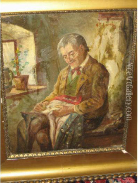 Gentleman Seated Beside A Window Oil Painting - Karl Kaufmann