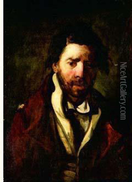 Portrait D'artiste Oil Painting - Philippe-Auguste Jeanron