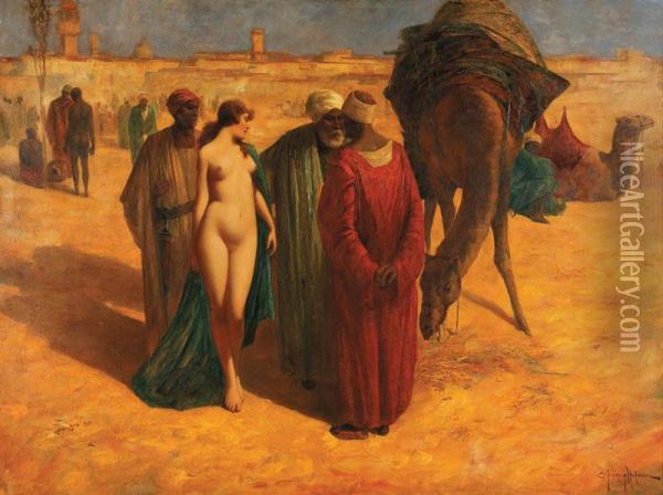 Le Marchand D'esclave Oil Painting - Eduard Hoffmann