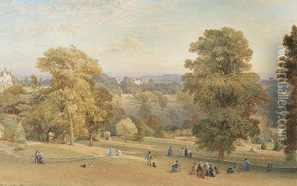 A Day Out On Wray Park Common, Surrey Oil Painting - William Leighton Leitch