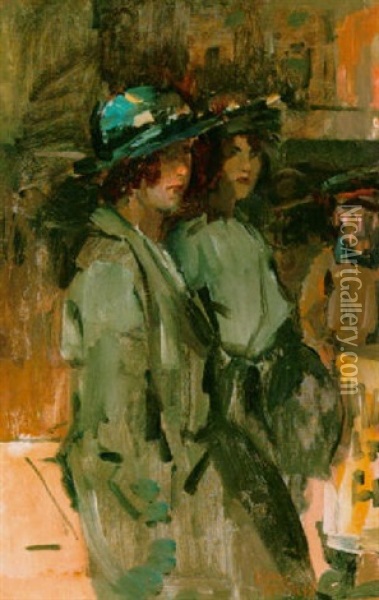 Cockney Girls Oil Painting - Isaac Israels