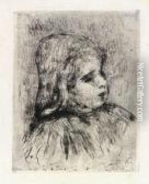 Claude Renoir, De Trois-quarts Adroite Oil Painting - Pierre Auguste Renoir
