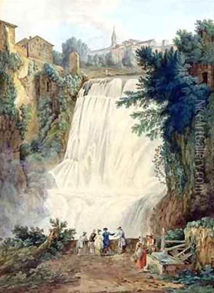 The Falls at Tivoli Oil Painting - Jakob Philippe Hackert