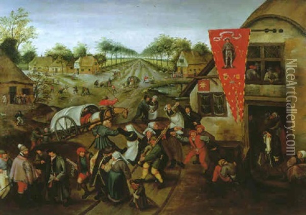 The Return From The Kermesse Oil Painting - Pieter Brueghel the Younger