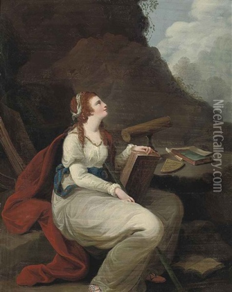 A Personification Of Astronomy Oil Painting - Angelika Kauffmann