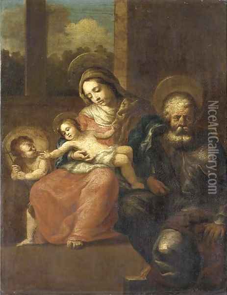 The Holy Family with the Infant Saint John the Baptist Oil Painting - Lombard School