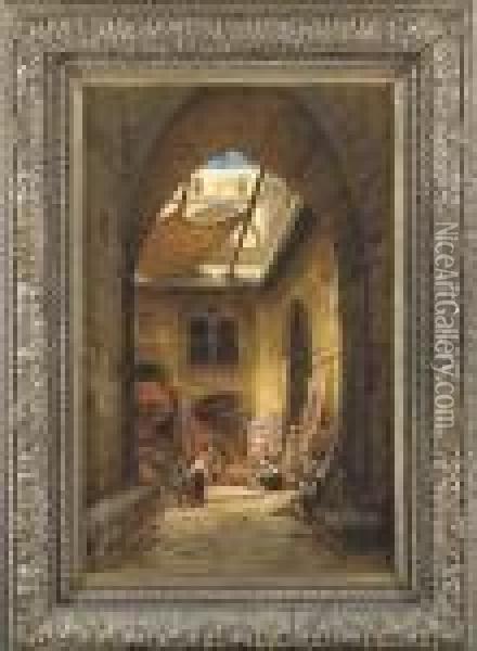 The Carpet Merchants Oil Painting - Hermann David Salomon Corrodi