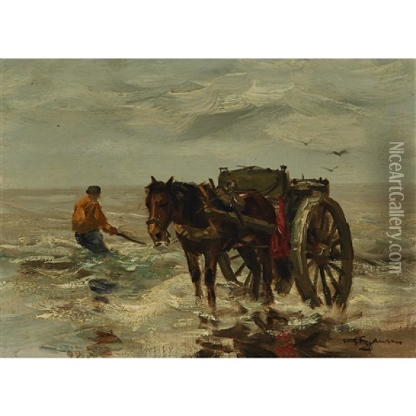 Schelpenvisser Op Het Strand (shell Fishermen On The Beach) Oil Painting - Willem George Frederik Jansen