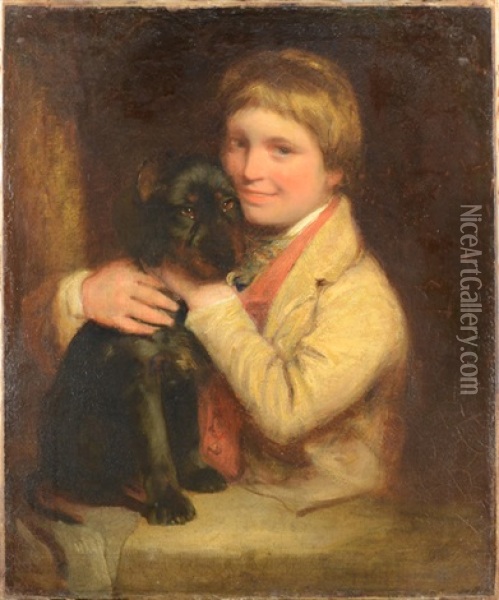 A Young Boy And His Dog Oil Painting - John Opie