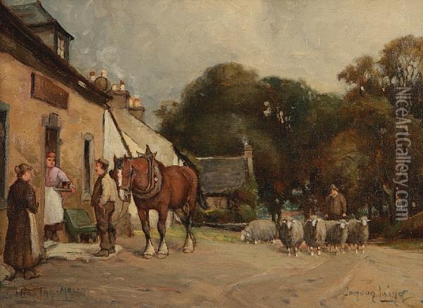 The Red Lion, Mearns Oil Painting - Tomson Laing