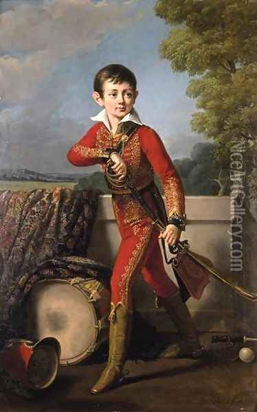 Portrait of Anatole Demidoff 1820 Oil Painting - Robert-Jacques-Francois-Faust Lefevre