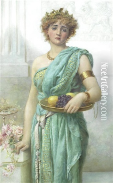 Classical Maiden Oil Painting - Norman Prescott Davies