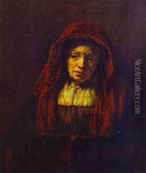 Portrait Of An Old Woman 1654 Oil Painting - Harmenszoon van Rijn Rembrandt