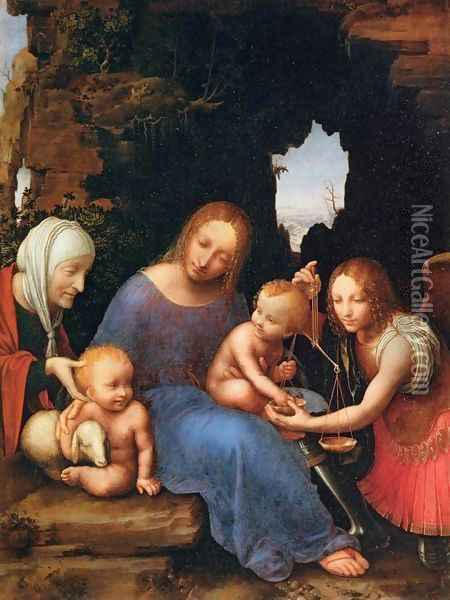 Virgin and Child with Sts Elizabeth, John and Michael Oil Painting - Italian Unknown Master