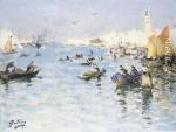 Venise, Canal De Saint-marc Oil Painting - Pierre Eugene Montezin