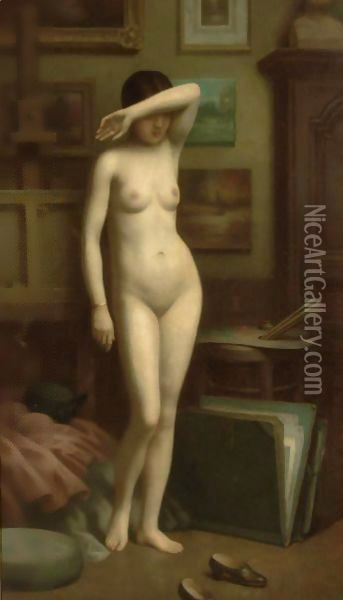 The Reluctant Model Oil Painting - Antony Troncet