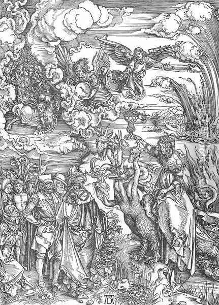 The Revelation of St John, 14. The Whore of Baylon Oil Painting - Albrecht Durer