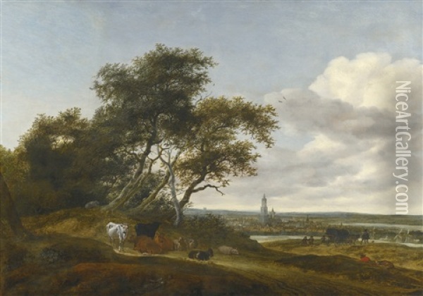 A View Of Amersfoort Oil Painting - Salomon van Ruysdael