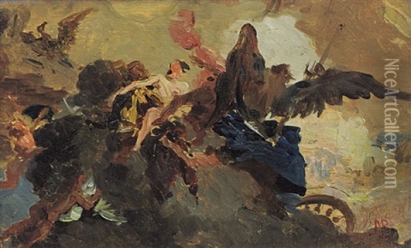 Allegoria Della Guerra Oil Painting - Mose Bianchi da Maraigo