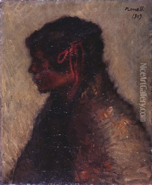 Gitana Con Lazo, La Chavala Oil Painting - Isidro Nonell y Monturiol