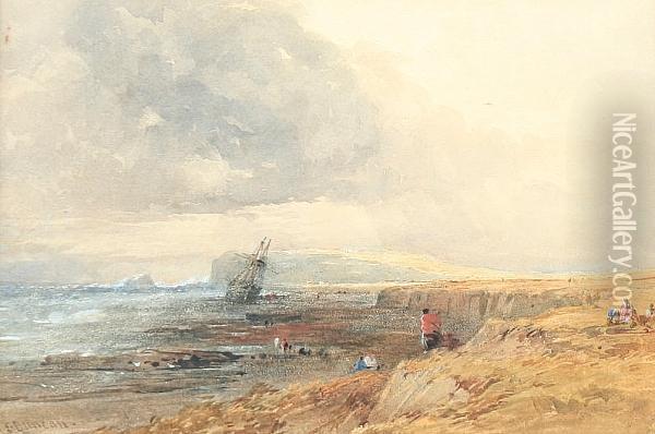 The Wreck Off Cromer Oil Painting - Edward Duncan