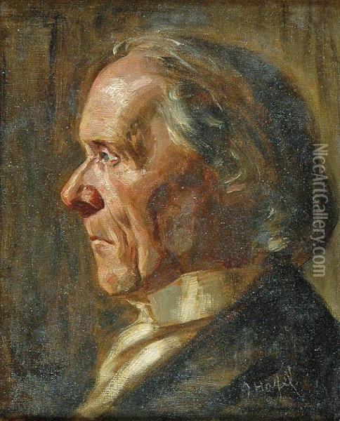 Portret Mezczyzny Z Profilu Oil Painting - Alfred Hagel