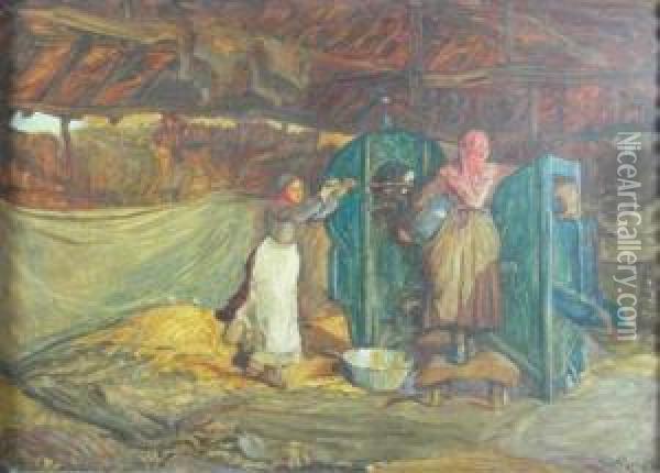 Mustard Thrashing Oil Painting - Robert Walker Macbeth
