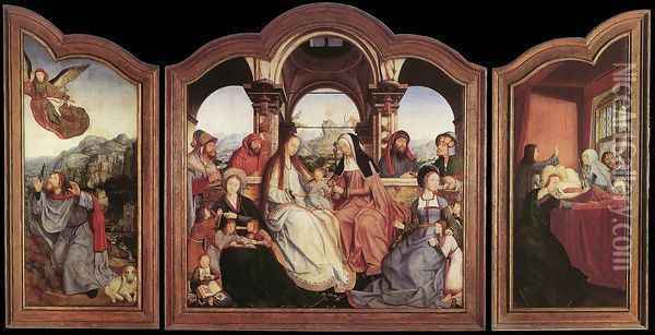 St Anne Altarpiece 1507-08 Oil Painting - Quinten Metsys