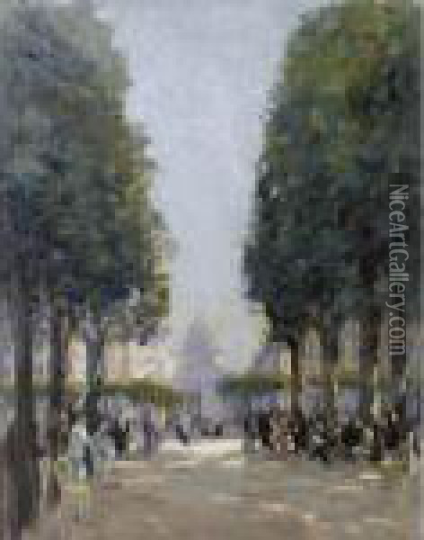 Paris Dans L'ete Oil Painting - Elie Anatole Pavil