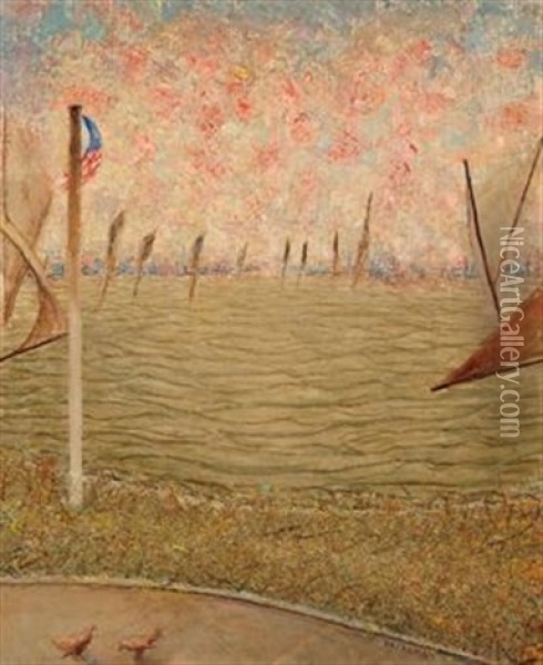 Boat Basin Oil Painting - Arnold Friedman