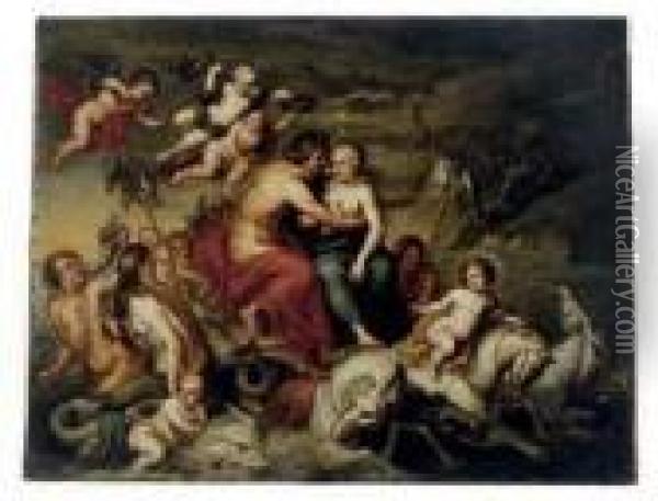 Triumph Of Poseidon And Amphitrite Oil Painting - Peter Paul Rubens