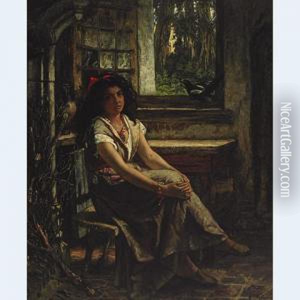 Gypsy Girl Oil Painting - Victor Lagye