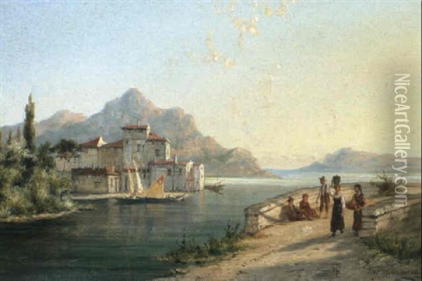 Suditalienischer Hafen Oil Painting - William Raymond Dommersen