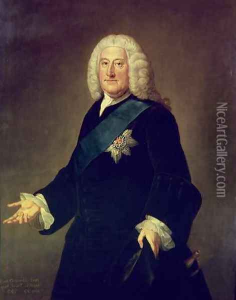 Portrait of John Carteret Earl Granville 1690-1763 Oil Painting - William Hoare