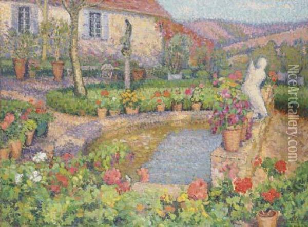 Ma Maison Et Mon Jardin Oil Painting - Henri Martin