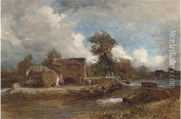 The Watermill Oil Painting - David Bates