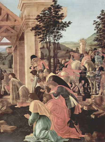 Adoration of the Magi (detail 2) Oil Painting - Sandro Botticelli