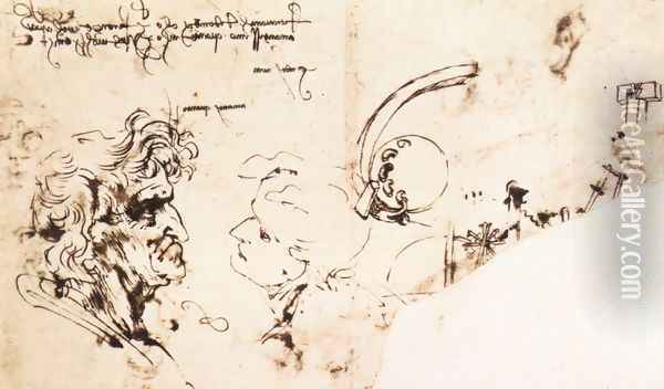 Study sheet (detail) 1478 Oil Painting - Leonardo Da Vinci