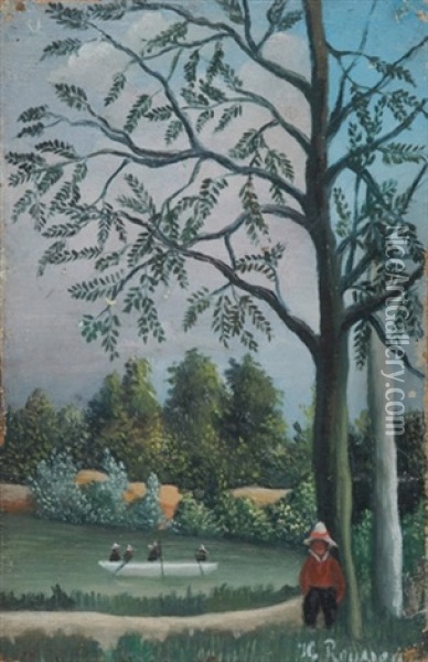 Im Kahn Oil Painting - Henri Rousseau