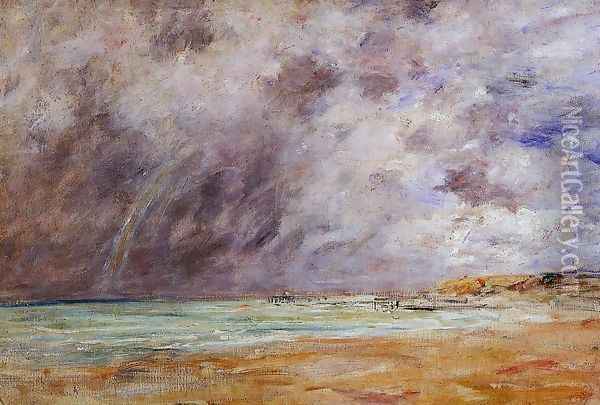 Le Havre, Stormy Skies over the Estuary Oil Painting - Eugene Boudin