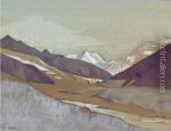 Shayok, Eighth Day Oil Painting - Nicolaj Konstantinov Roerich
