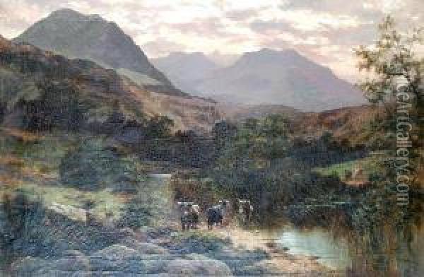 Near Corrour, Highlands Oil Painting - Edgar Longstaffe